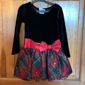 Black velvet, Christmas print bottom , Girls 3T